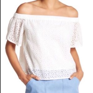 Rag & Bone Flavia White Off The Shoulder Blouse